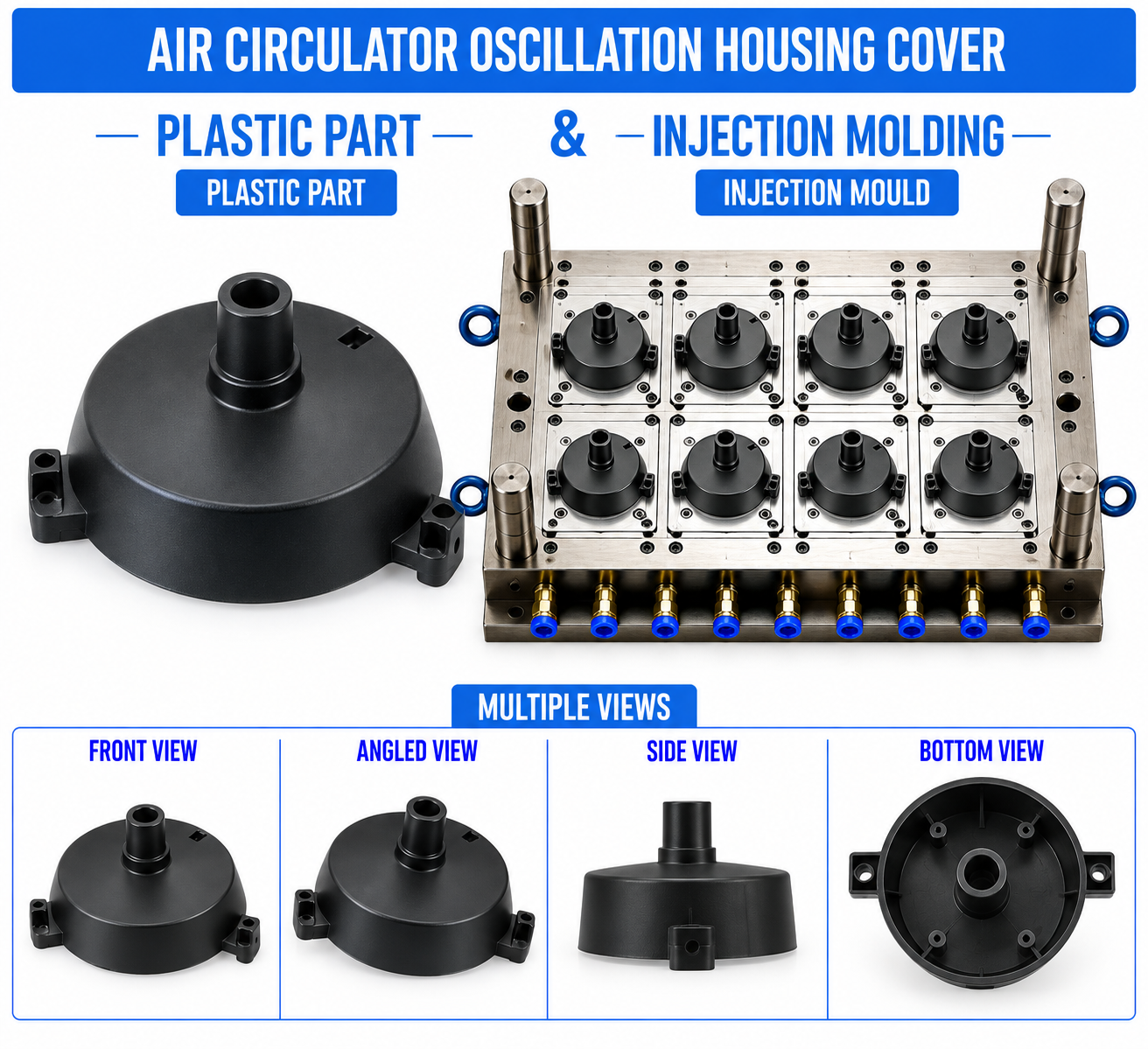 Air Circulator Plastic Oscillation Housing Cover Mould and Moulding Service